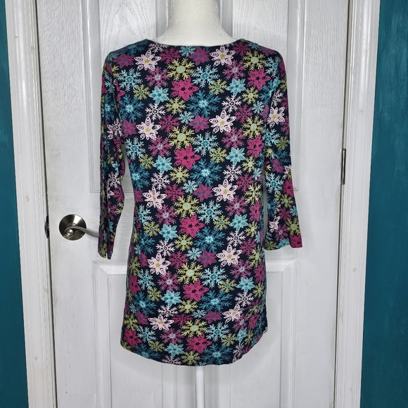 UK Brand Mistral Snowflake Tunic Top Size 10 US - Picture 4 of 11